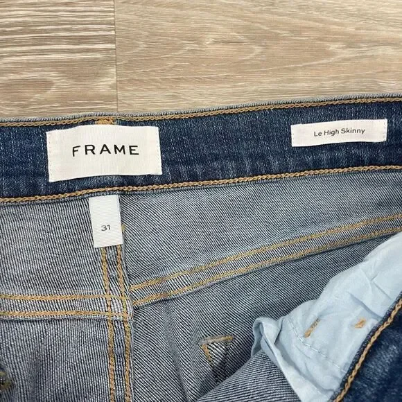 Frame Le High Skinny Foil Pocket Jeans sz 30 Low rise - Picture 6 of 7